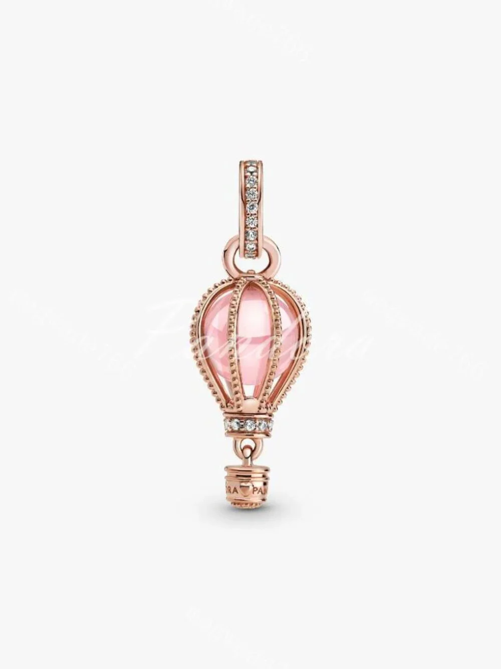 Sparkling Pink Hot Air Balloon Dangle Charm